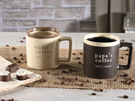 Mug en porcelaine de 400 ml avec inscription gravée « maman