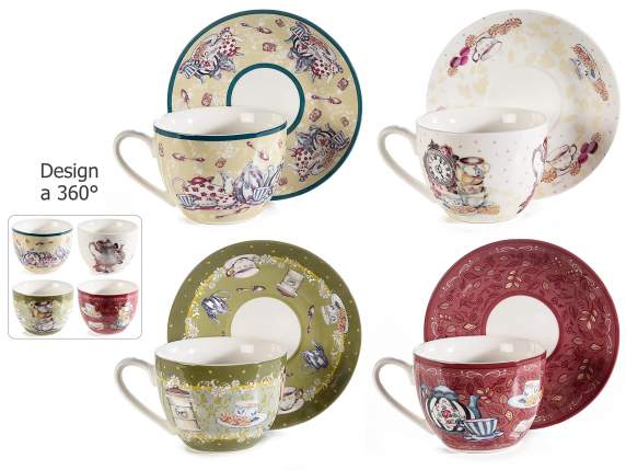 Tasse à thé en porcelaine de 250 ml avec soucoupe