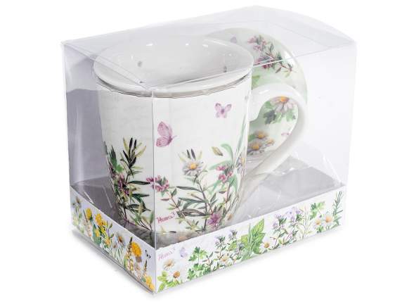 Tasse à thé en porcelaine de 300 ml avec filtre