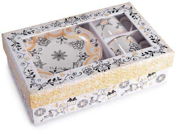 Conf. 2 tasses en porcelaine de Noël 65 ml avec soucoupe