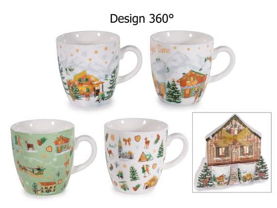 Pack de 2 tazas navideñas de porcelana 70 ml