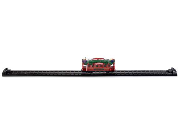 Tren de Crăciun pe șină cu lumini, muzică și mișcare
