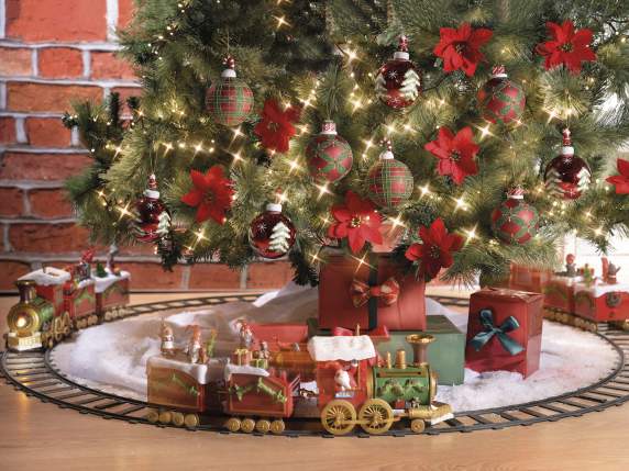 Tren navideño con música y luces en caja regalo