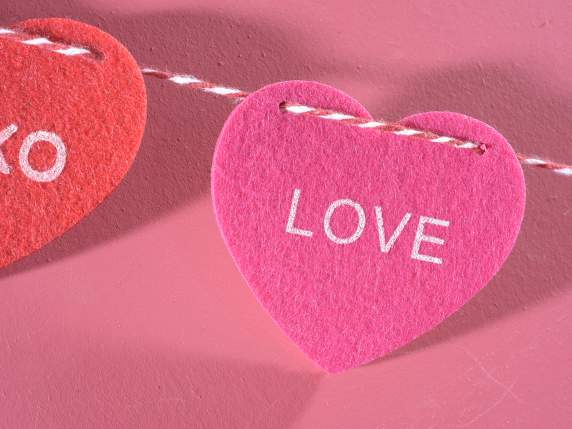 Garland garland with cloth hearts