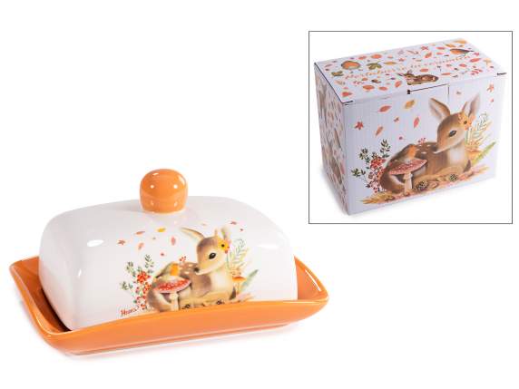 Unt alimentar din ceramică cu animale din pădure