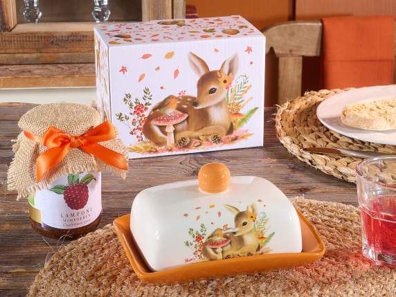 Unt alimentar din ceramică cu animale din pădure