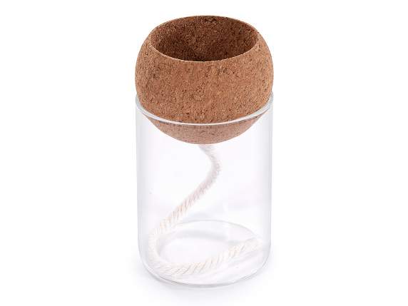 Borcan de sticlă și plută de 250 ml cu frânghie cu auto-udar
