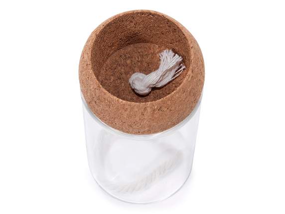Borcan de sticlă și plută de 250 ml cu frânghie cu auto-udar