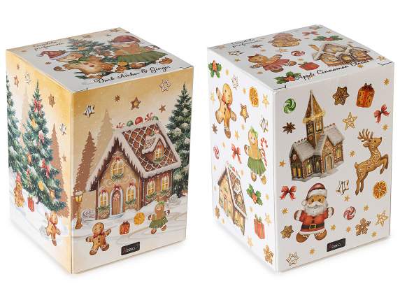 Vela perfumada en campana de cristal decorada