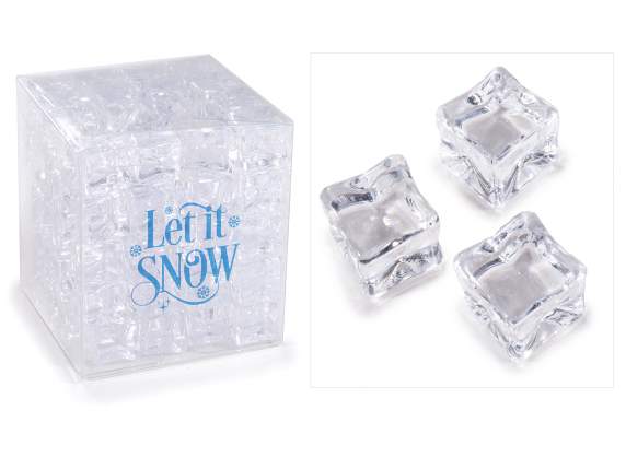 Caja de 80 cubitos de hielo artificiales decorativos