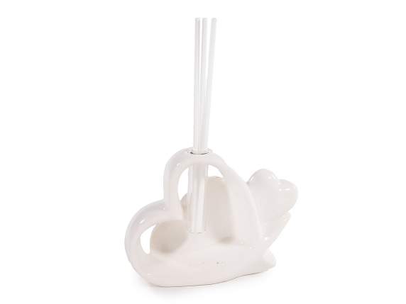 Corazón de porcelana Sagrada Familia con varilla aromática