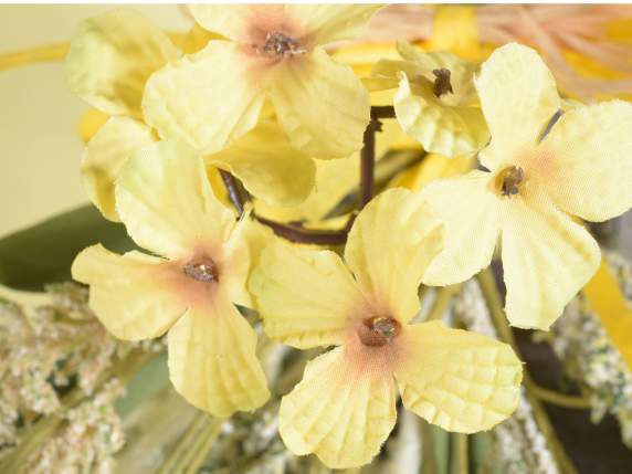 Bouquet de fleurs sauvages et épis artificiels