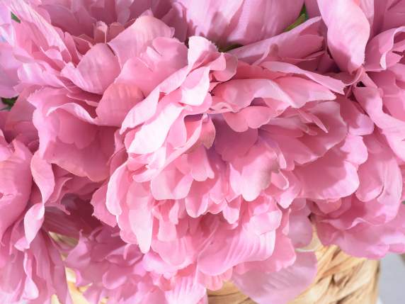 Bouquet de pivoines roses artificielles