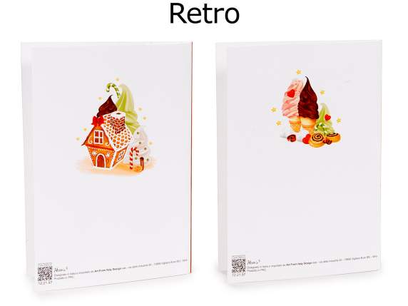 Carte de vœux de Noël 3D avec décorations en pain dépices