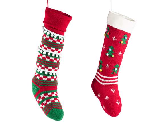 Chaussette douce tricotée suspendue
