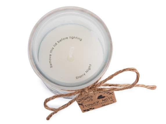 Bougie parfumée avec décorations en pot de verre et noeud