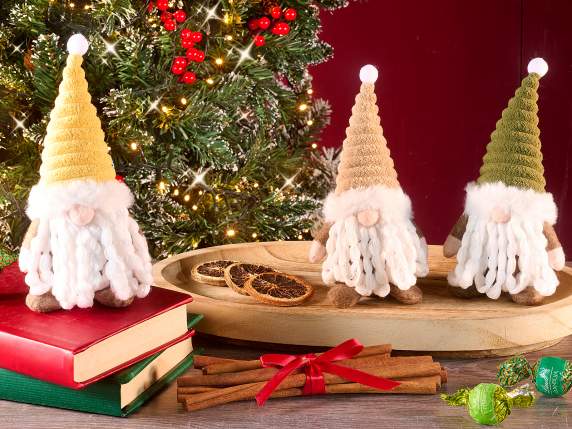 Père Noël en tissu avec bonnet à suspendre - placer