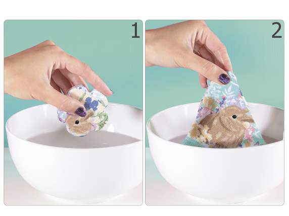 Mini serviette magique en coton avec imprimé lapin