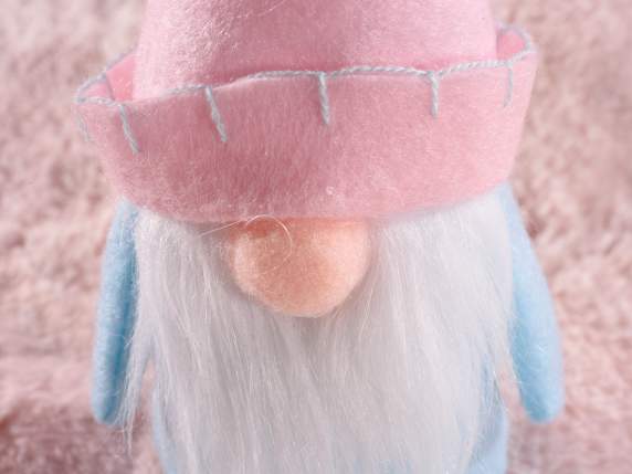 Gnome amoureux en tissu avec porte-bonbons zippé