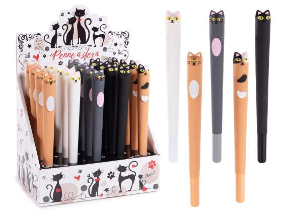 Stylo à bille en silicone avec des chatons colorés