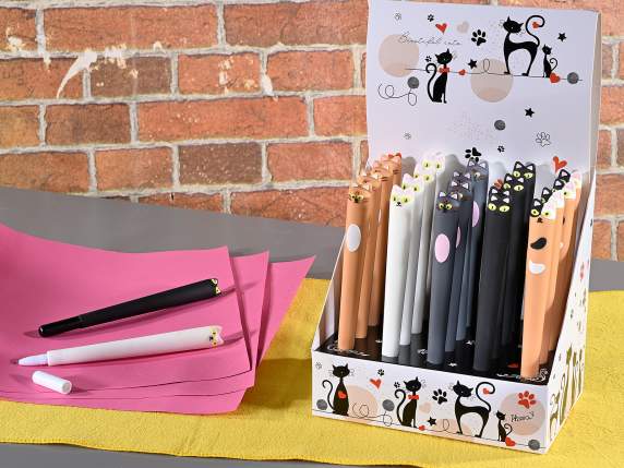 Stylo à bille en silicone avec des chatons colorés