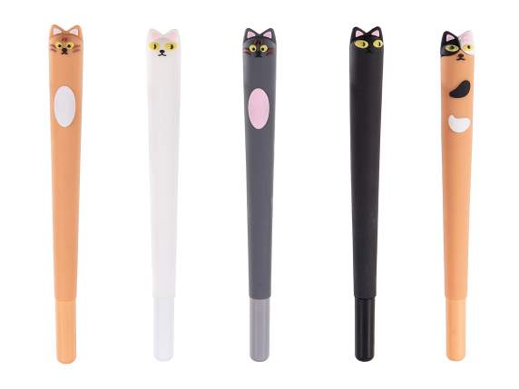 Stylo à bille en silicone avec des chatons colorés