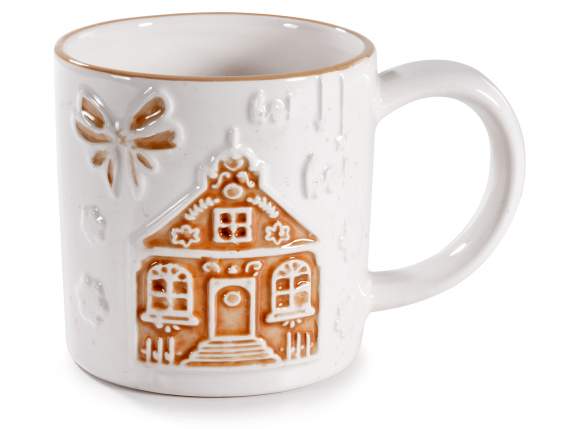 Mug en céramique de couleur brillante 350 ml avec décoration