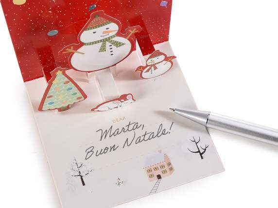 Carte de voeux pop-up de Noël avec enveloppe