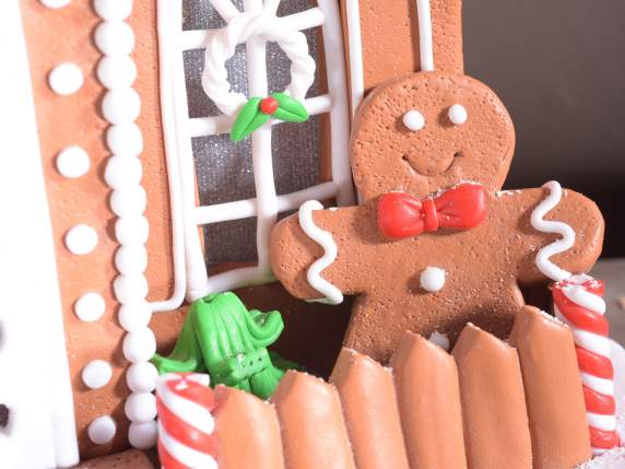 Maison Gingerbread en pâte de résine opaque avec lumières