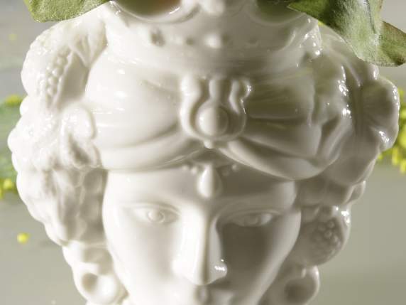 Vase Tête de Maure en porcelaine blanche