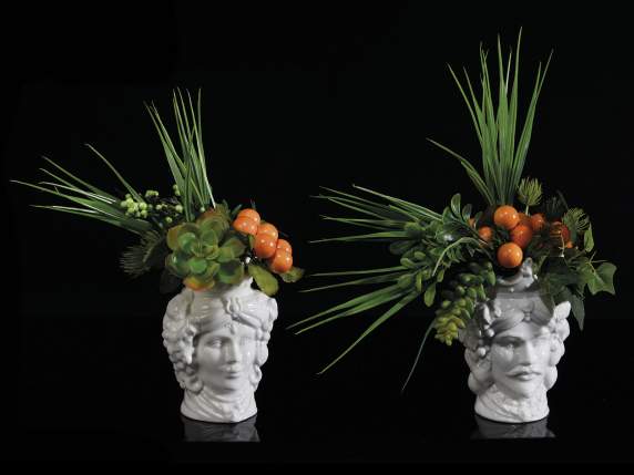Vase Tête de Maure en porcelaine blanche