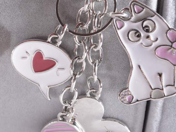 Breloque - Porte-clés en métal Happy Cats - Dogs sur prése