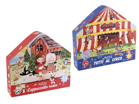 Puzzle 48 tuiles en carton avec boîte en forme