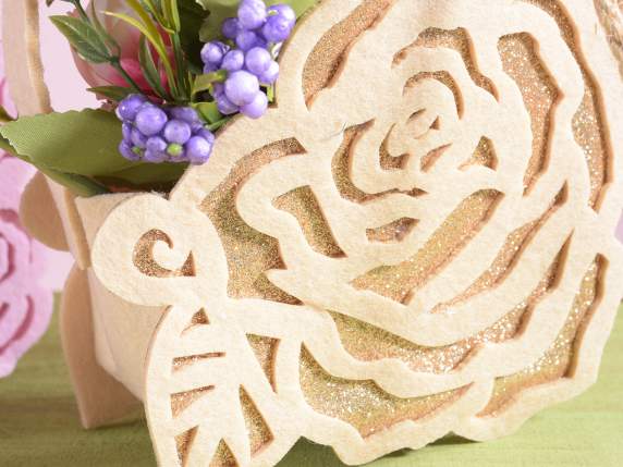 Sac à main en tissu RoseCuori avec détails pailletés