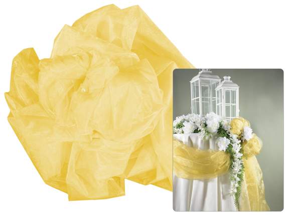 Serviette organza uni jaune