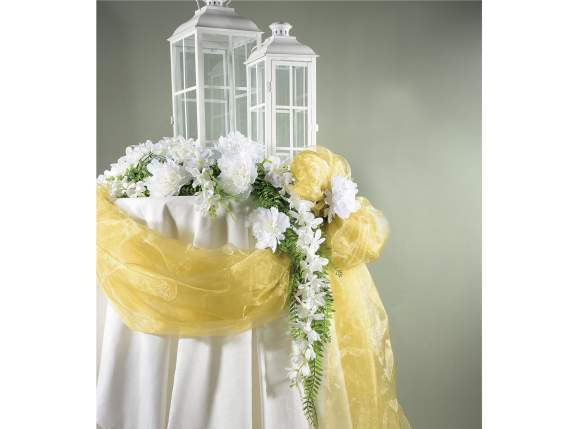 Serviette organza uni jaune