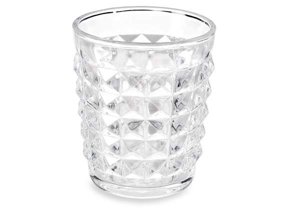 Verre de table en verre travaillé transparent, 250 ml