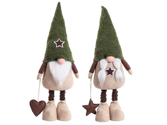 Père Noël et Mère Noël en tissu avec jambes extensibles