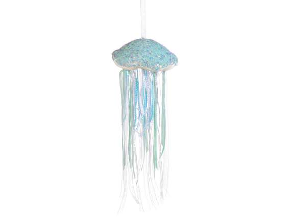 Méduse décorative suspendue en tissu à paillettes