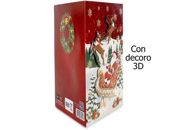 3D Christmas greeting card with music, lights and envelope