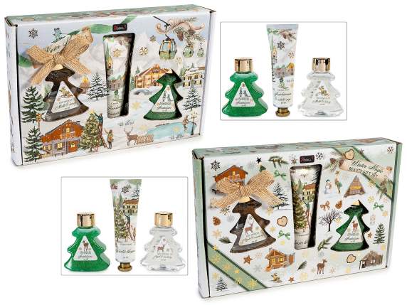 Gift set with 2 x 50ml shower gels and 30ml hand cream