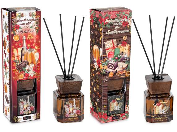 100ml room freshener with Christmas print stick