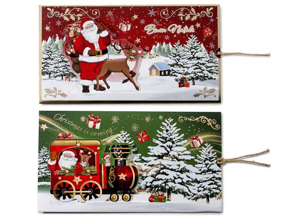 Sliding Christmas greeting card with envelope
