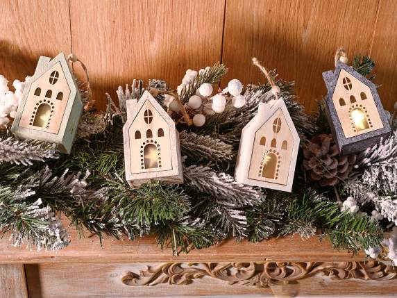 Wooden and cloth house decoration with LED lights