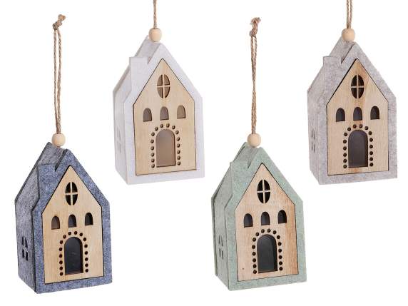 Wooden and cloth house decoration with LED lights