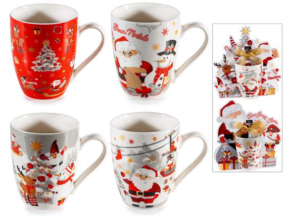 300 ml porcelain mug with Christmas decoration