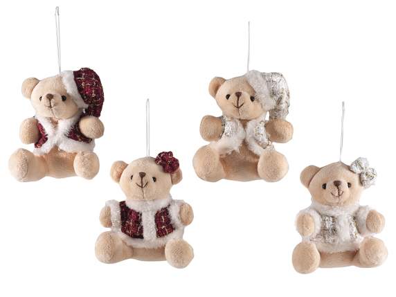 Plush bear with coat to hang