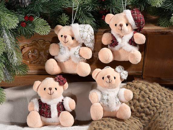 Plush bear with coat to hang