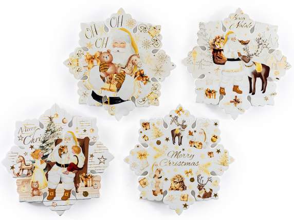 Christmas trivet in shiny ceramic with gold details