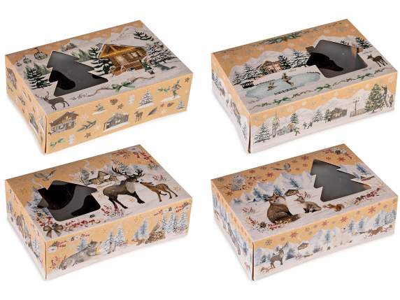 Kraft paper Christmas box with transparent window